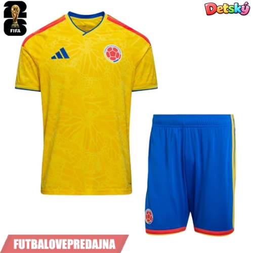 Lacne Dětský Futbalové dres Kolumbia MS 2026 Krátky Rukáv - Domáci (+ trenírky)